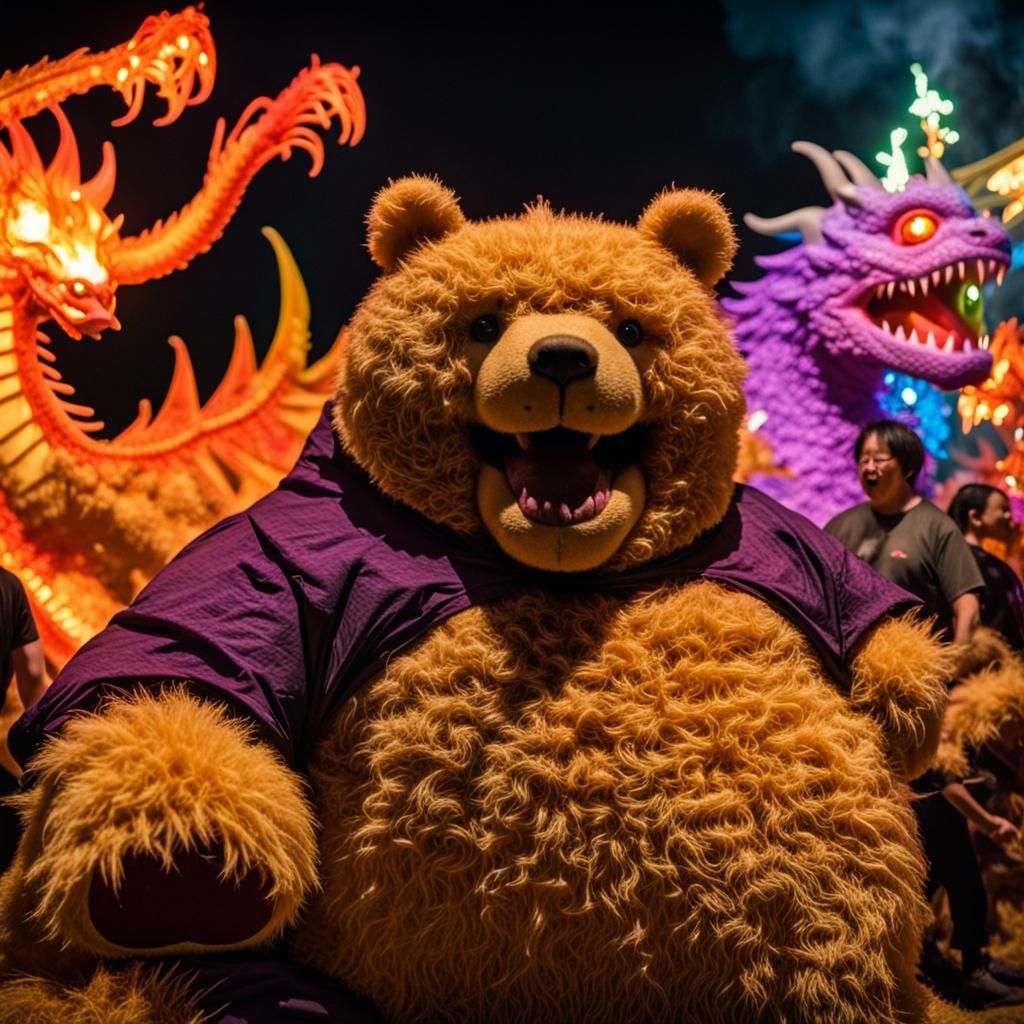 Teddybear-Dragon Rages in Mystical Festival