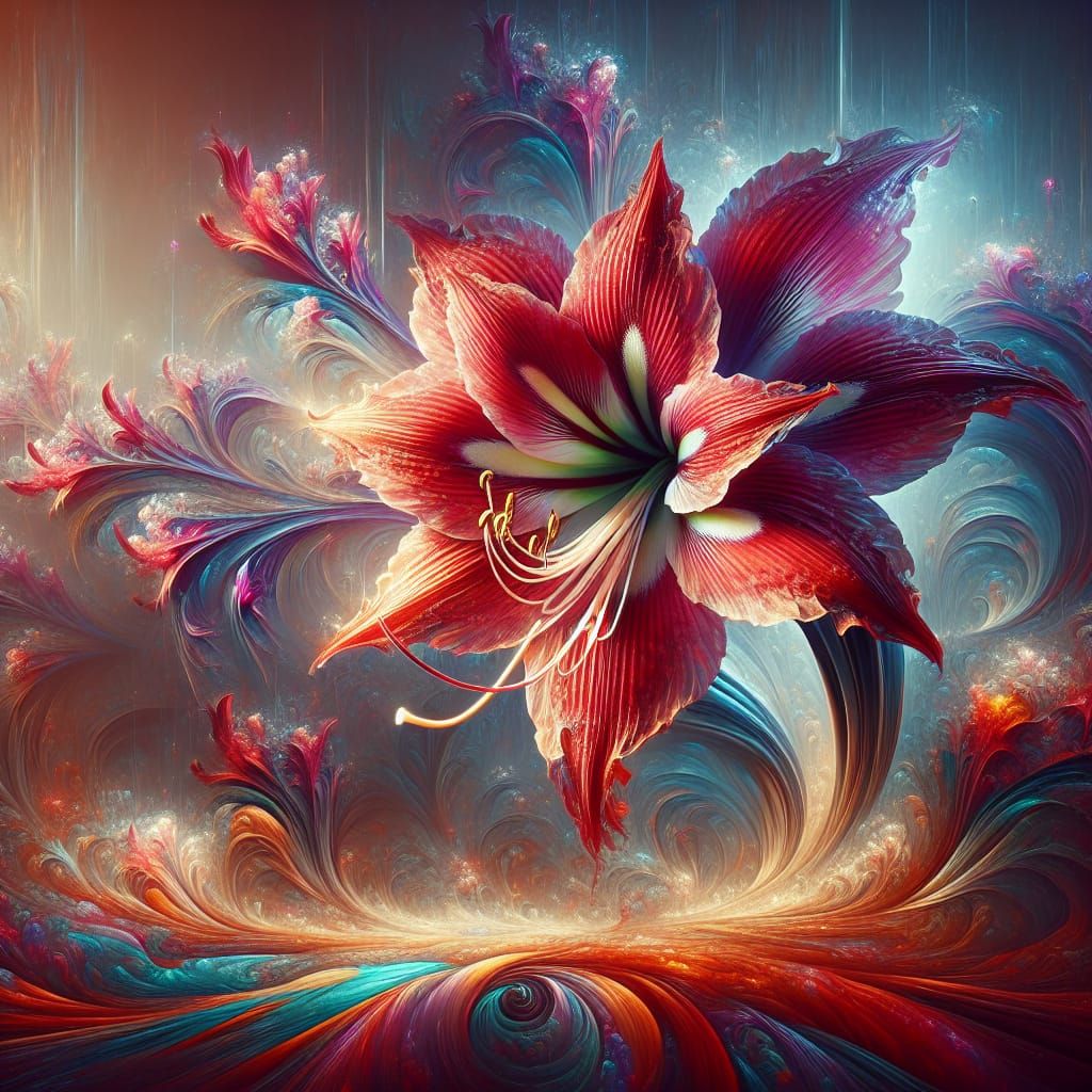 Radiant Amaryllis: A Fantasy Concept Art Piece