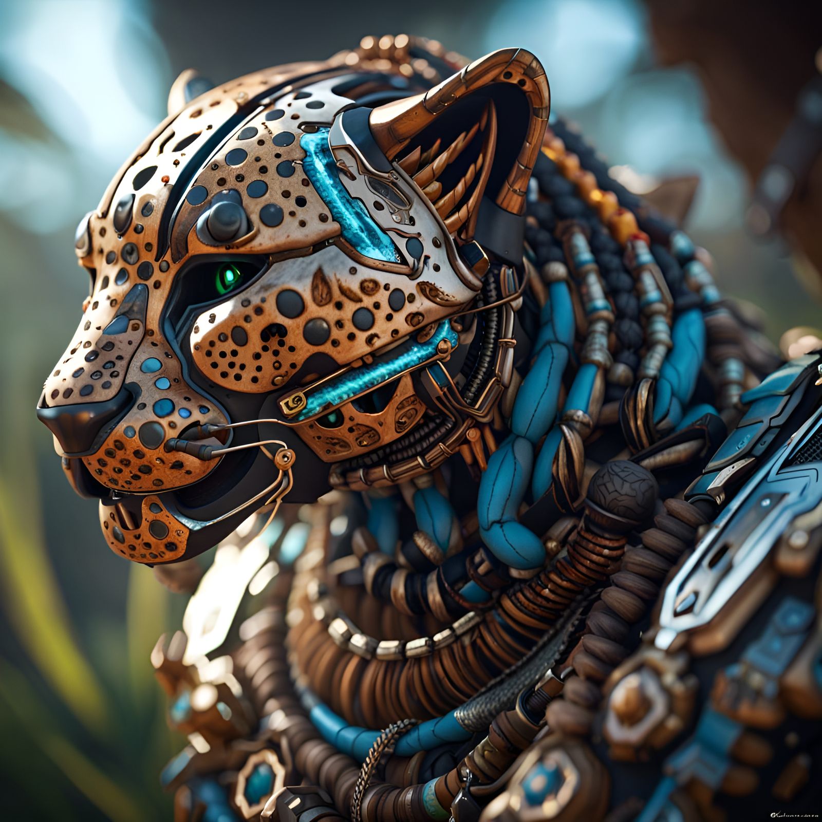 Shamanic CyberTechnical Jaguar in Unreal Engine 5