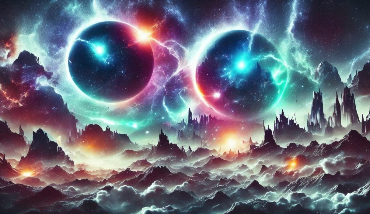 UFO Approaches Cosmic Loophole in Digital Sci-Fi Art