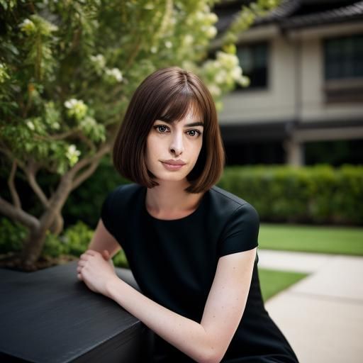 Young Woman with Bob Haircut in Professional Photo