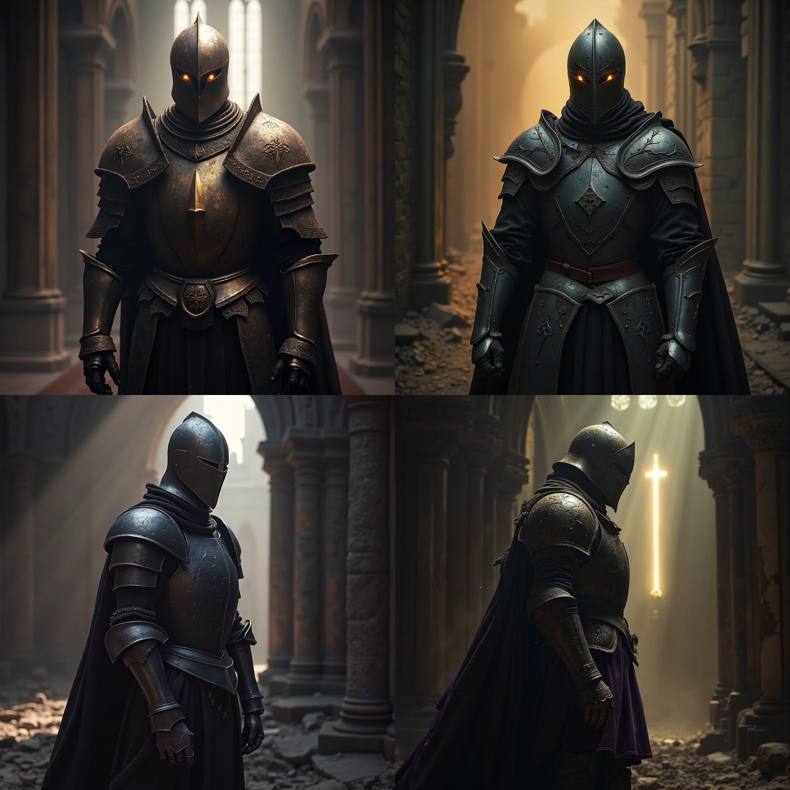 Lone Knight in Ruin: Dark Fantasy Masterpiece