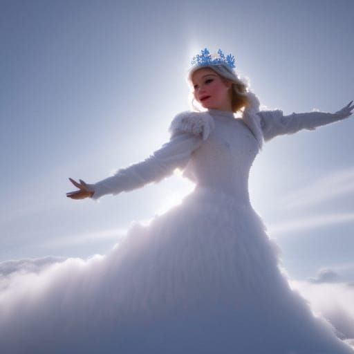 Snow Queen on a Cloud with Divine Sunshine