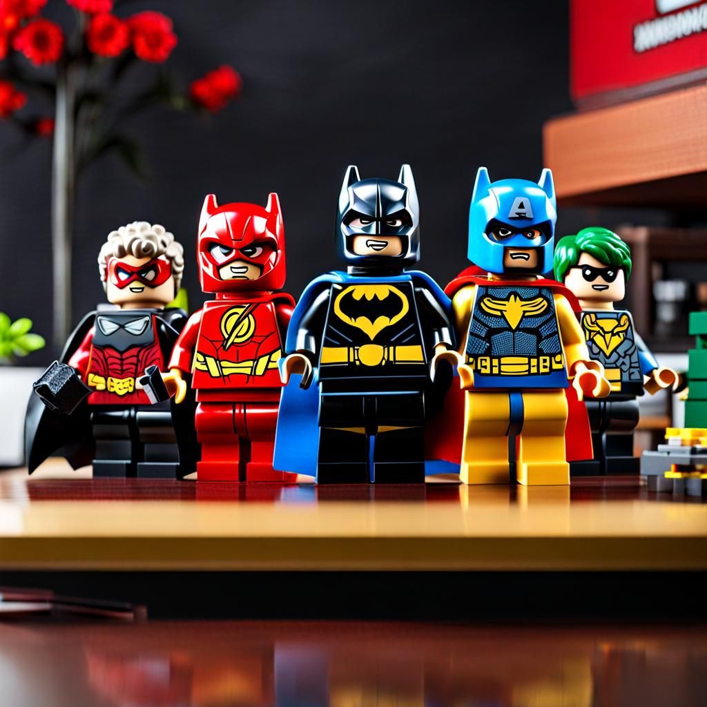 Lego Superhero Minifigs in Elaborate Lego City
