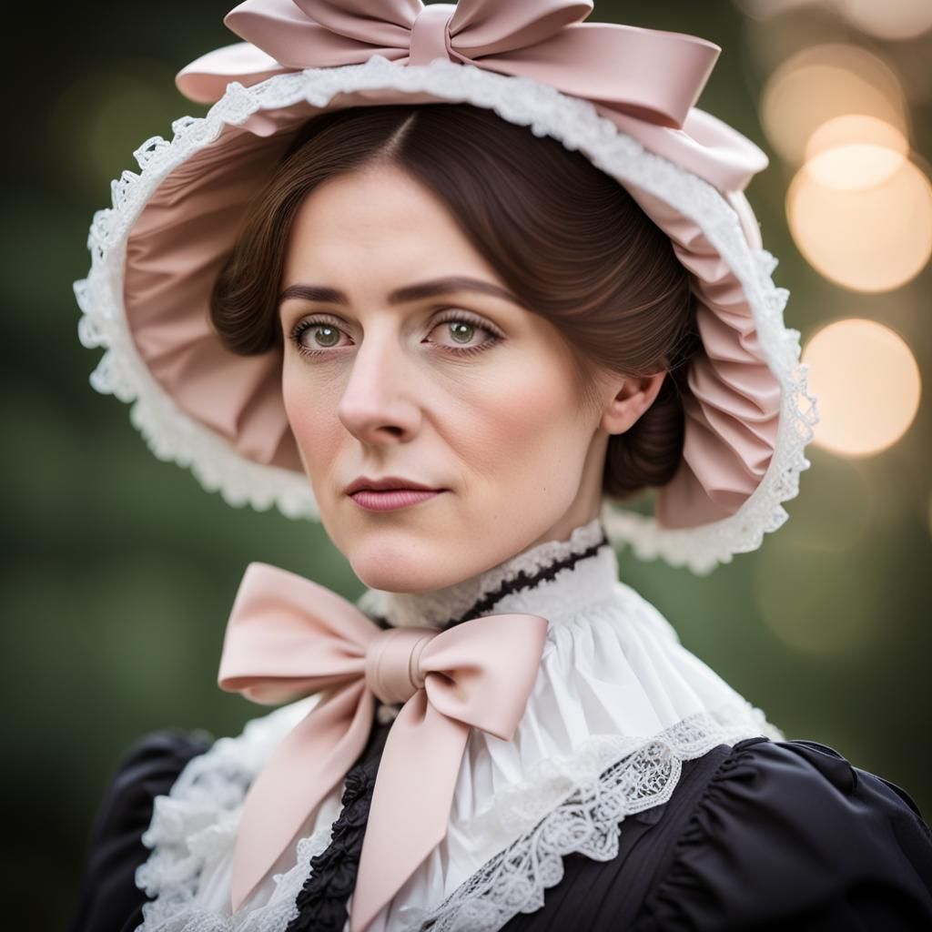 Victorian Lady in Bonnet Portrait