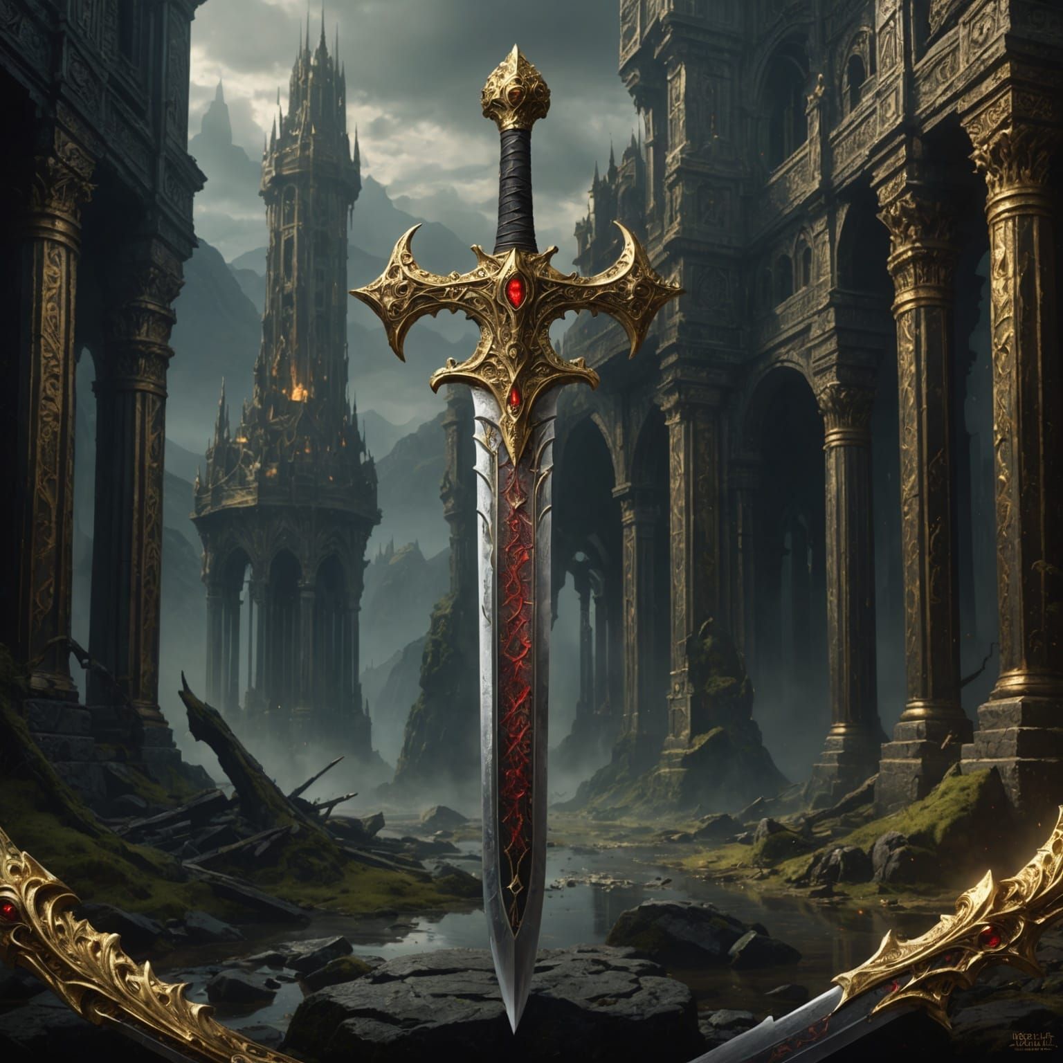 a legendary sword named the "Blade of Mlandoth", sword of an...