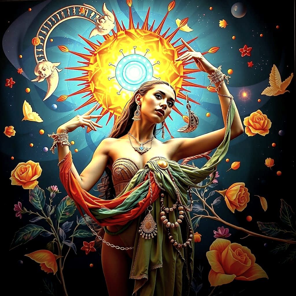 Psychedelic Garden Bloom in Cosmic Colors