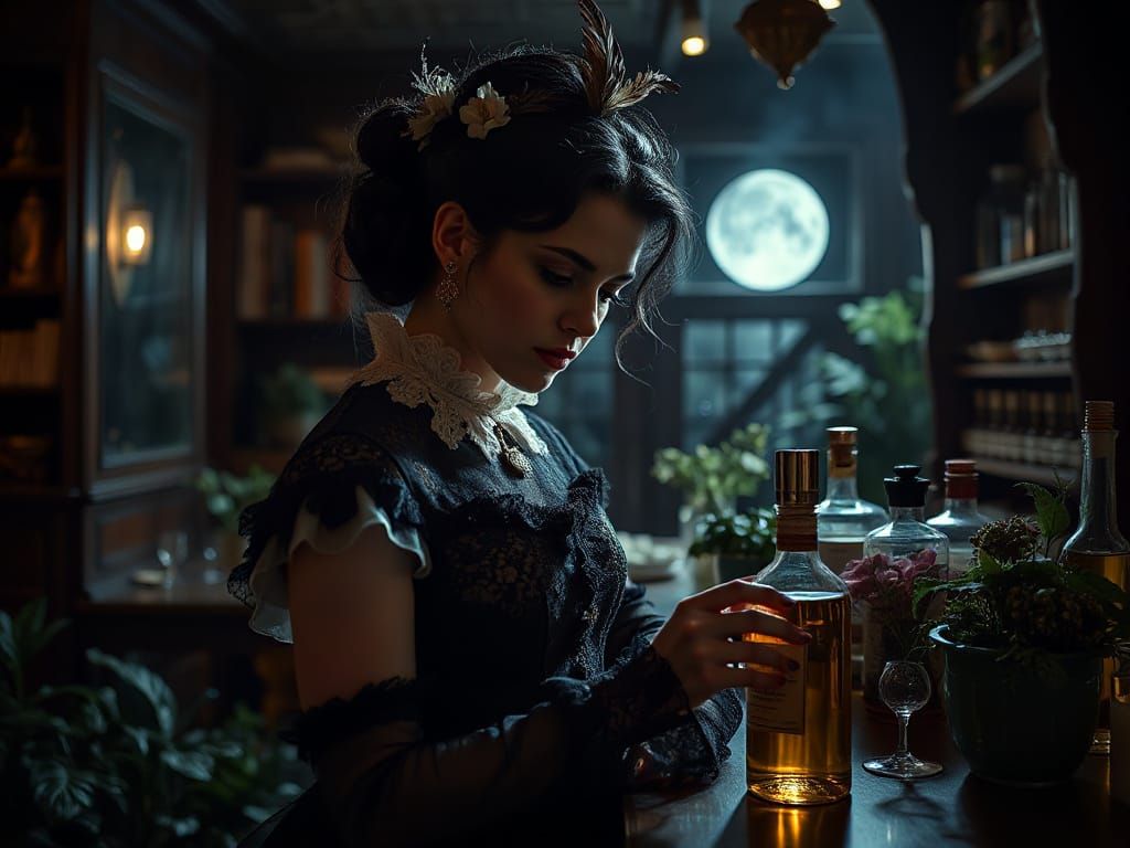 Poison Ivy Seeks Rare Flower in Gothic Garden