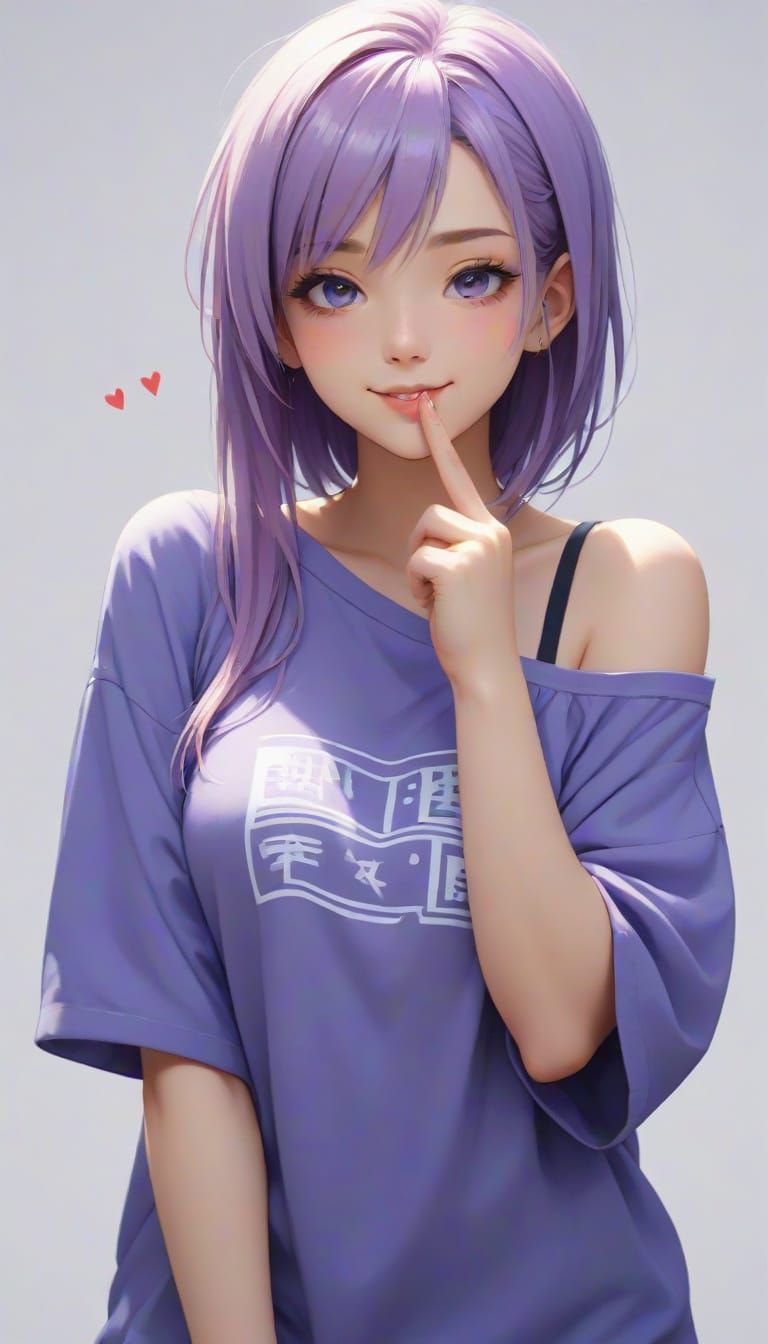 Anime Girl Blowing Kisses in Manga Style