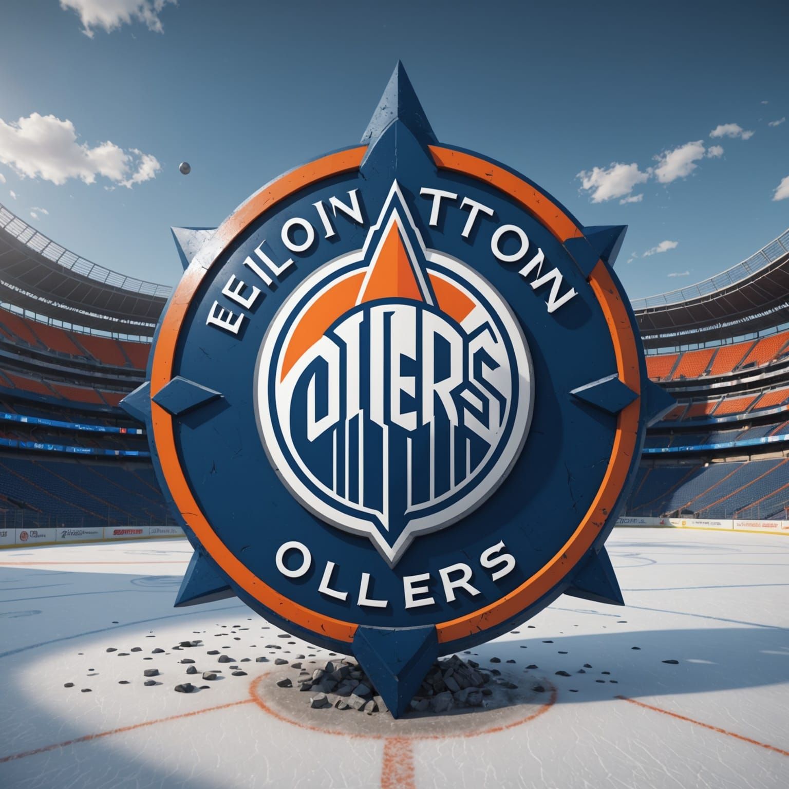 Edmonton Oilers Logo Fantasy Concept Art in Deep Color