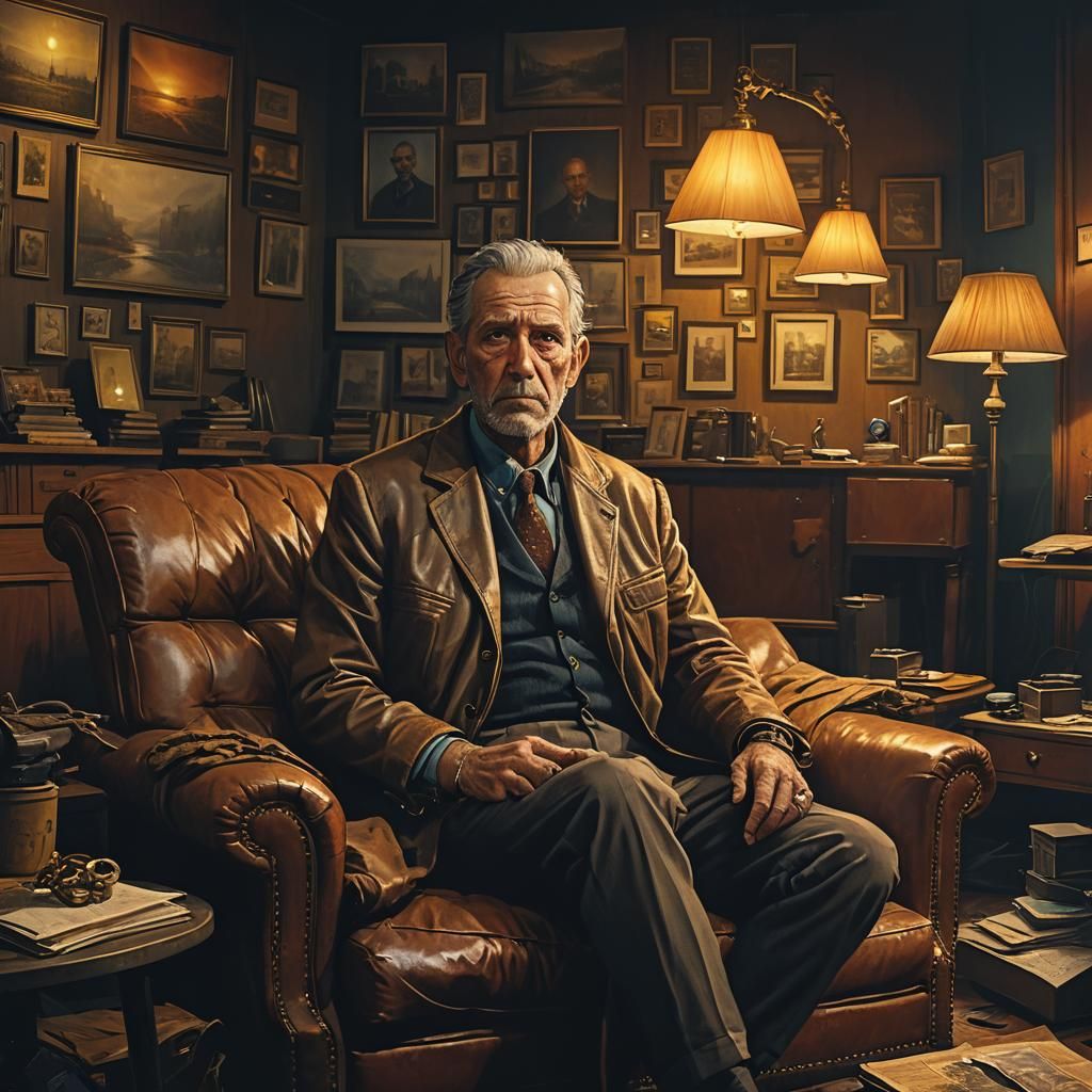 Golden Jewelry in Dimly Lit Office Concept Art