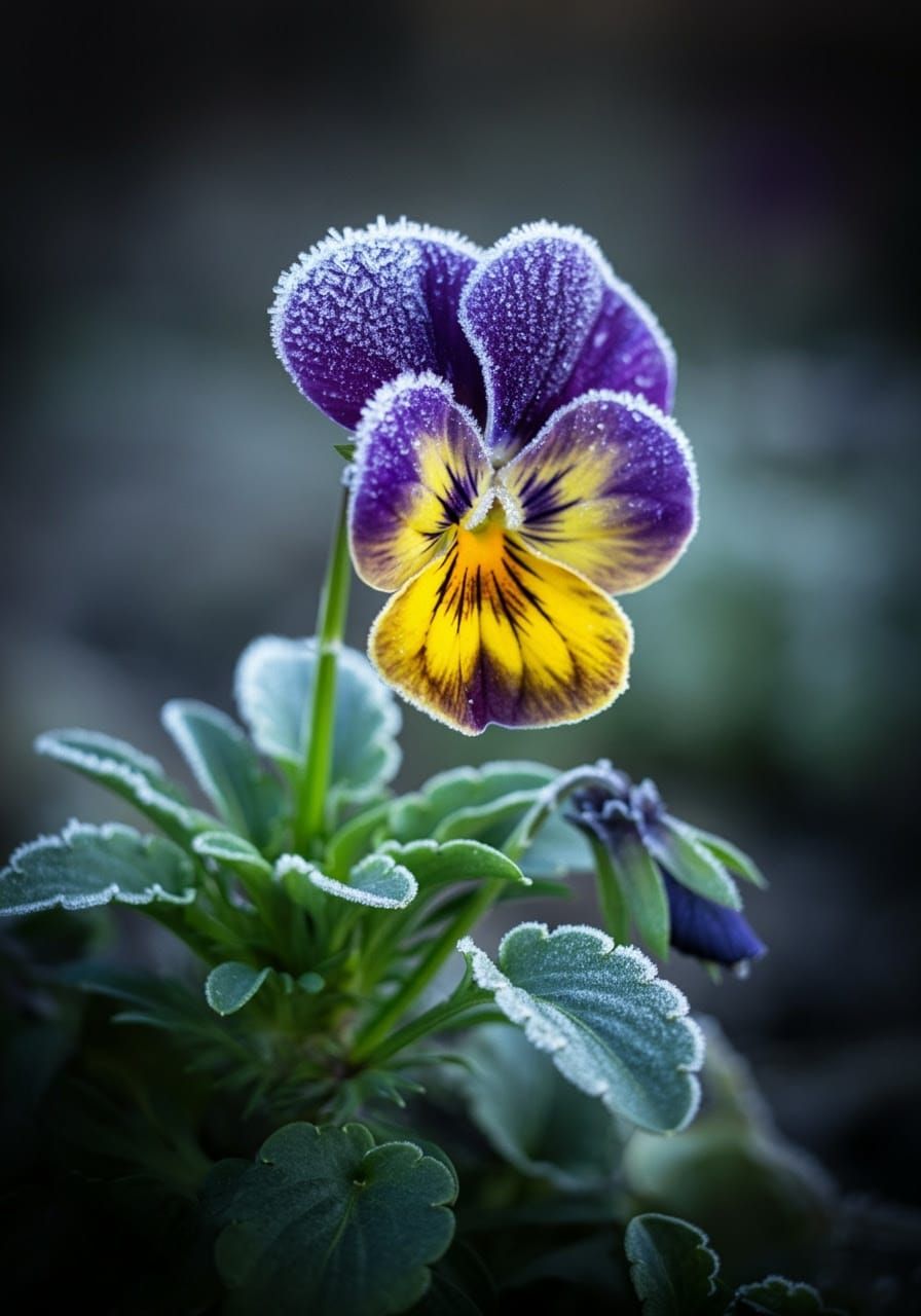 Precision Macro of Frosty Pansy
