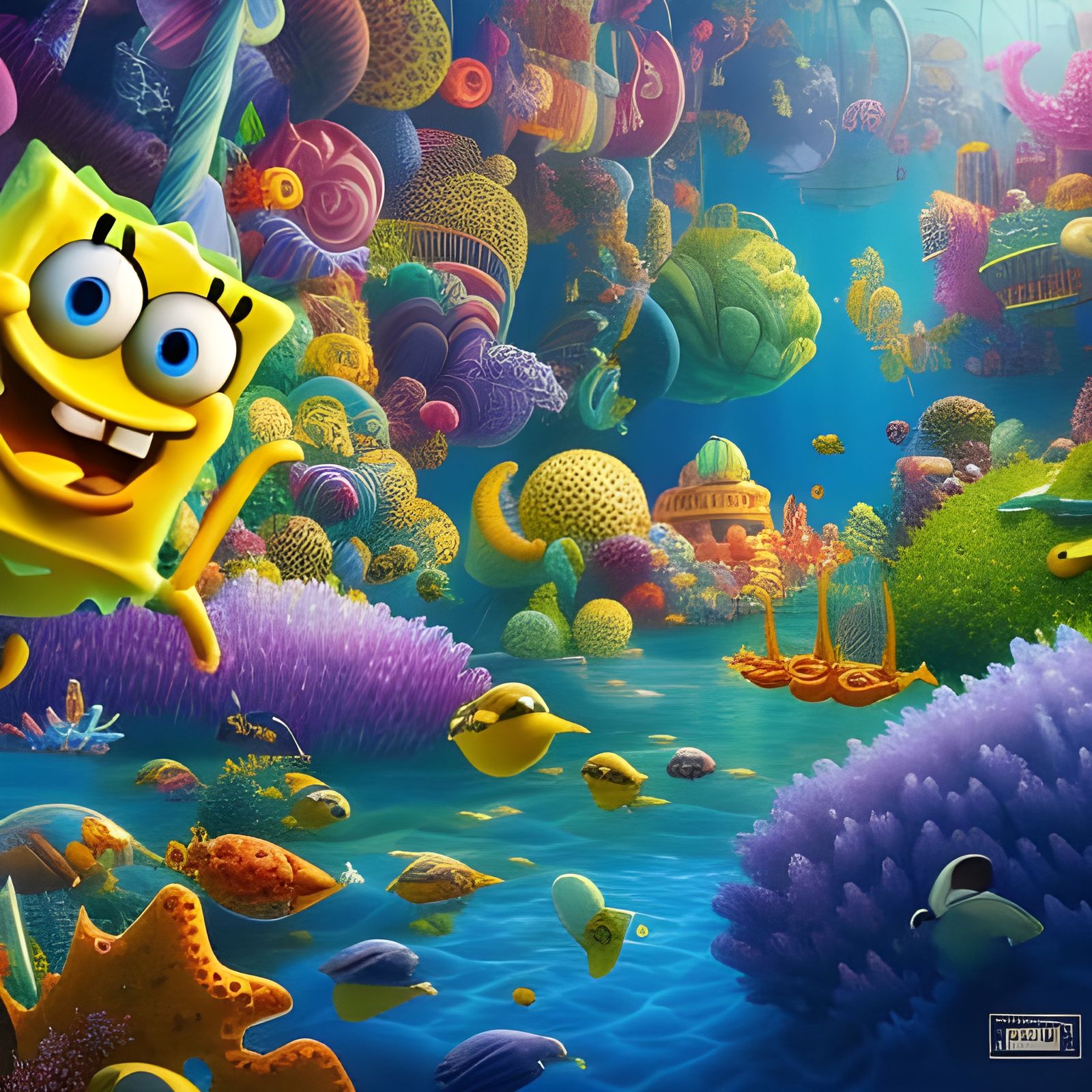 Hyperdetailed Spongebob Concept Art in 16k