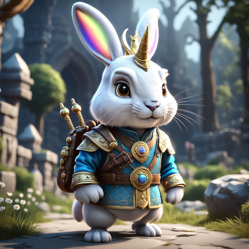 Cute Almiraj with Unicorn Horn in 3D