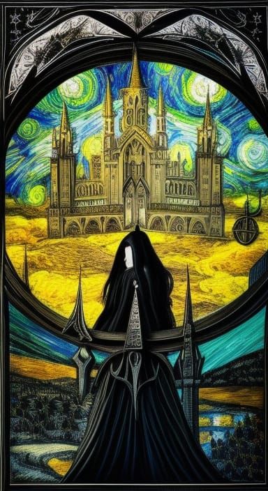 insanely-detailed-gothic-PaintSplash-Medieval-Witch | starry...