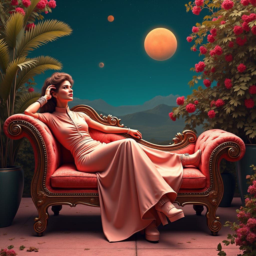 Martian Estate: Woman in Rubber Gown on Mars