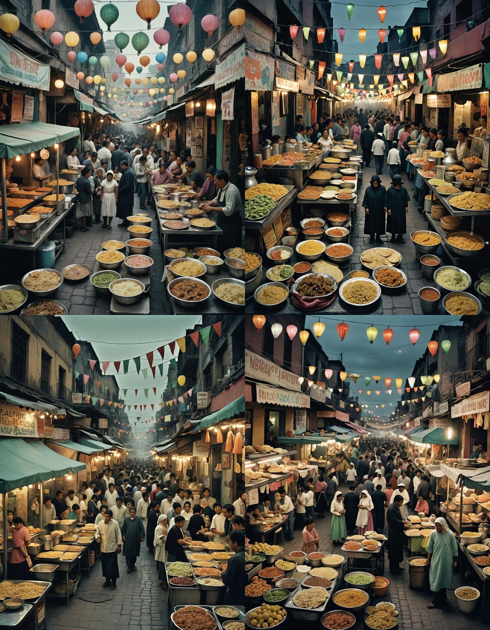 Eerie Mexican Marketplace in Pastel Colors