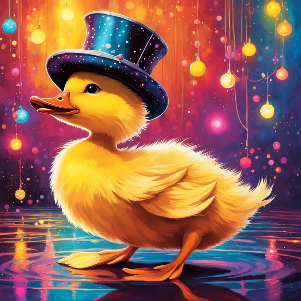 Duckling Disco Dance: Whimsical Digital Art