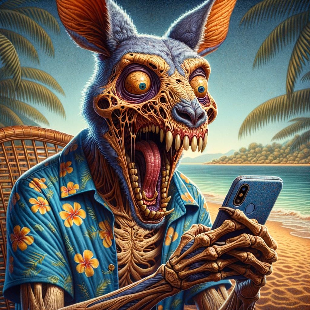 Ghastly Wallaby in a Haunting Victorian-Inspired Scene