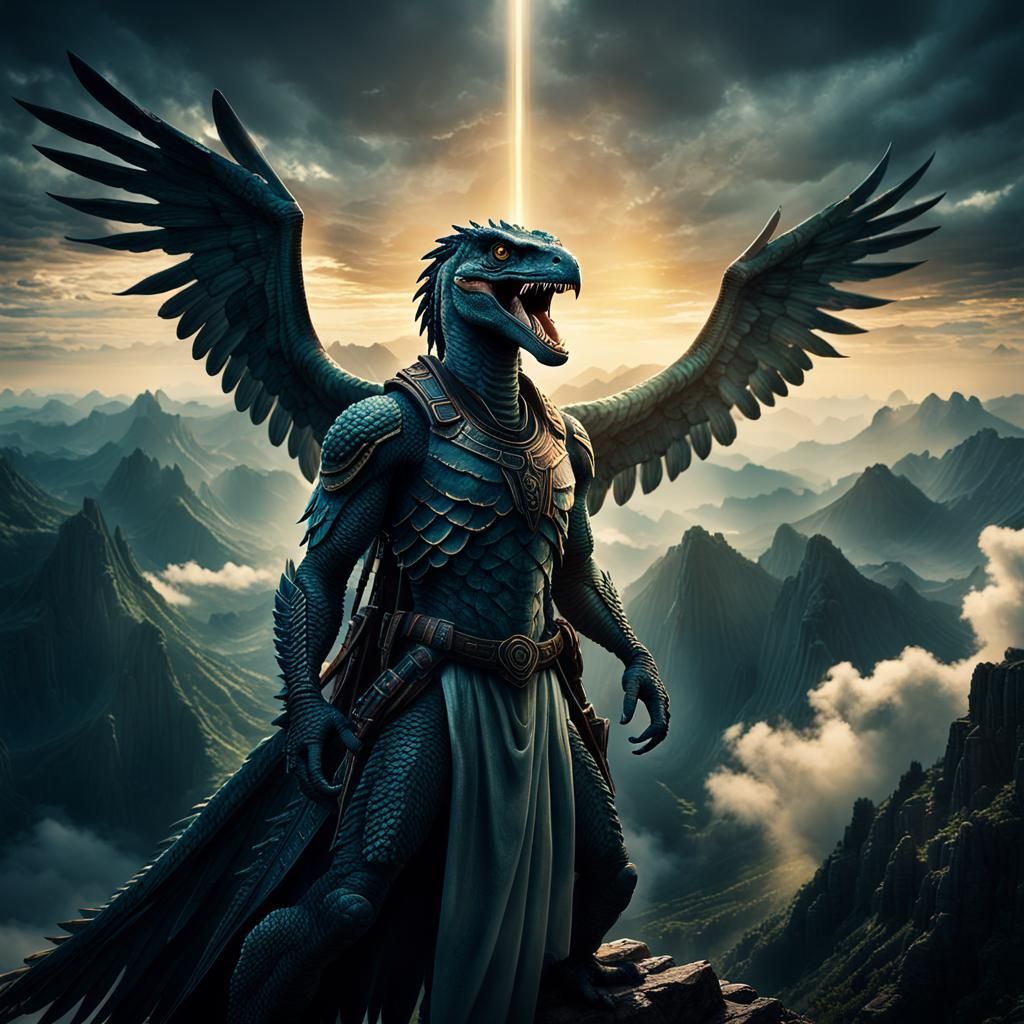 Detailed Image of a God with Angelic Views