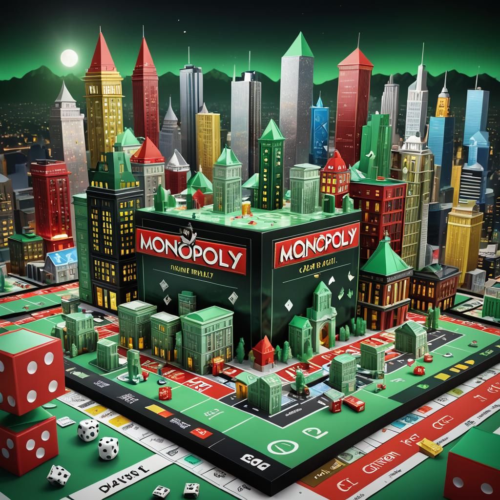 Monopoly Game Board in 3D Pop-Up Style