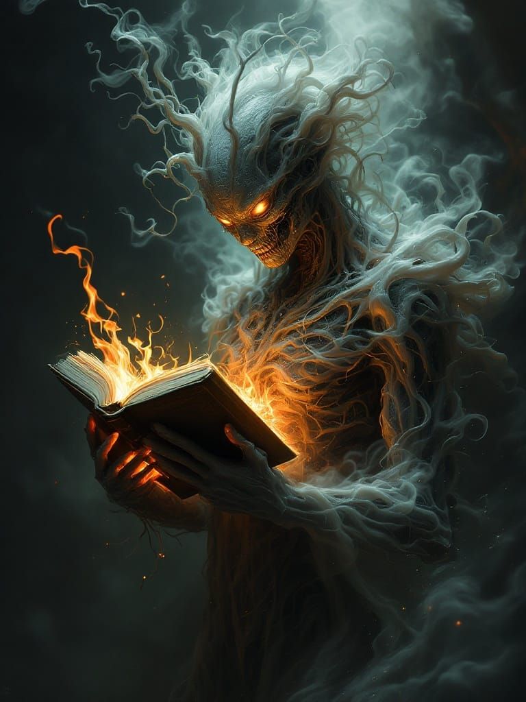 Surreal Figure in Dark, Organic Landscape