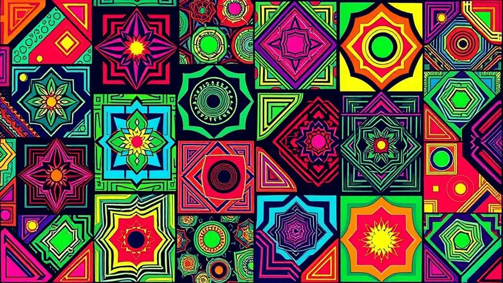 Dynamic Mesh of Squares in Op Art Style