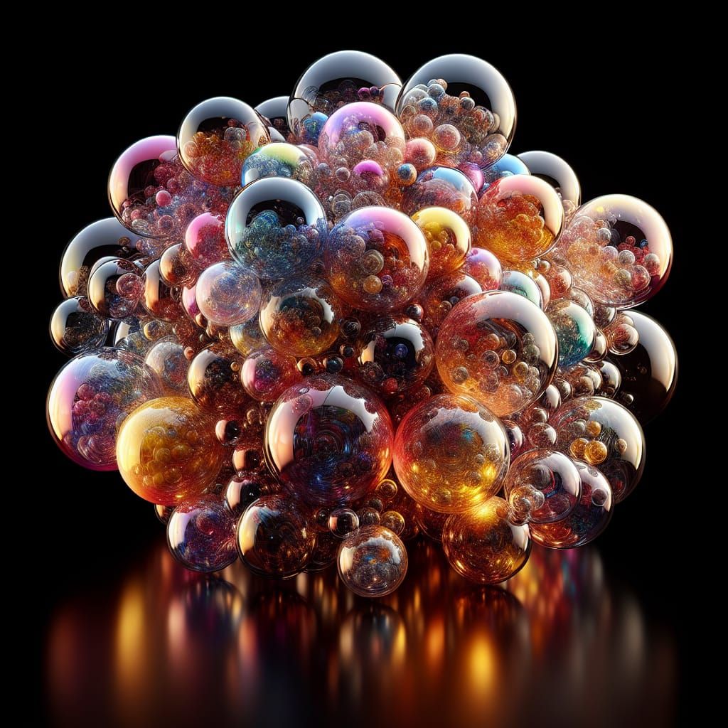 Epic Collision of Multicolored Glass Spheres