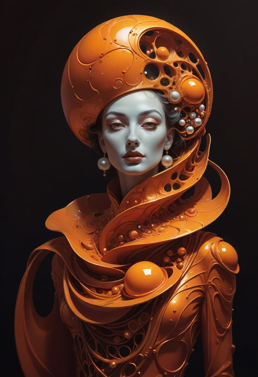 Surreal Female Portrait in Salvador Dali Style