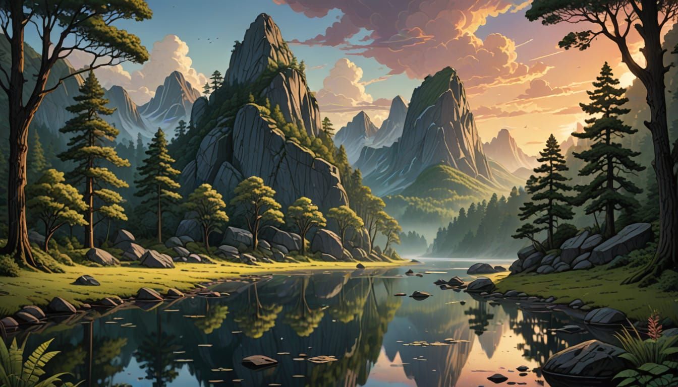 Majestic Dawn in a Vintage National Park