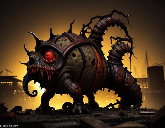 Horror Zombie Snail Chiaroscuro Masterpiece