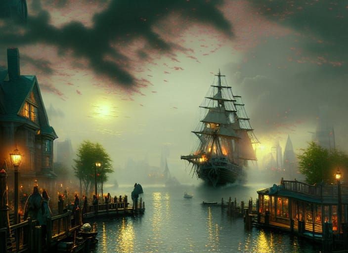 Boston Tea Party: Hyperdetailed Digital Illustration