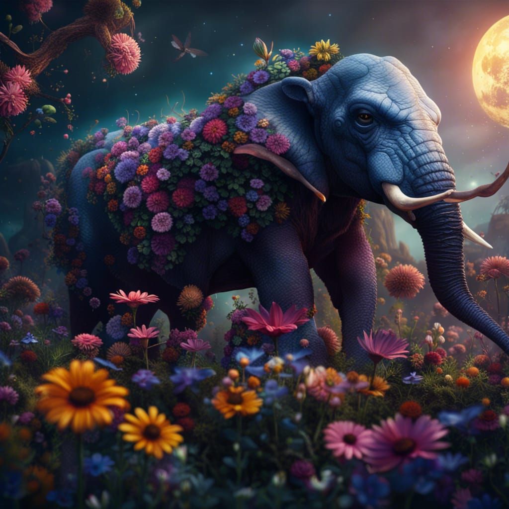 Earth Flower: Animals in a Detailed Matte Painting