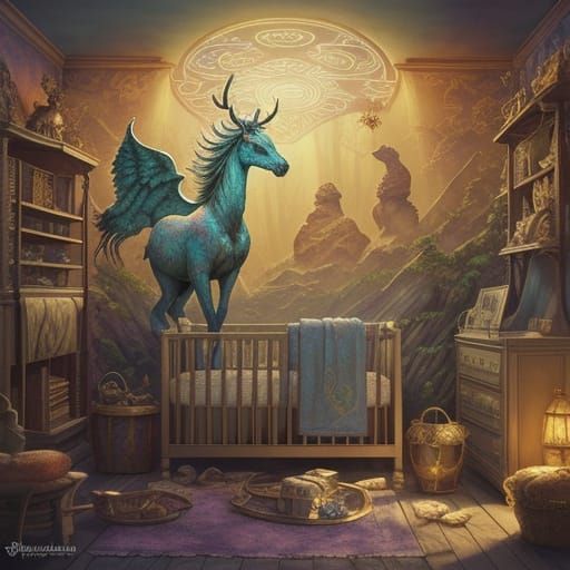 Hyperdetailed, 3D ArtStation, fantasy, watercolor. A mythica...