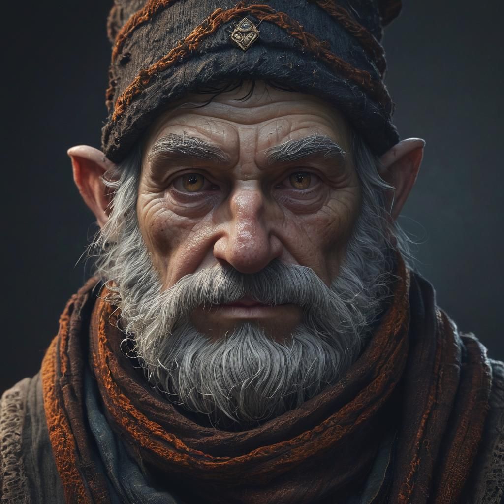 Gnome Cleric Portrait in Gustave Doré Style