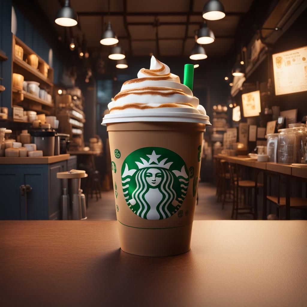 Starbucks Surrounded by Logos: Matte Painting