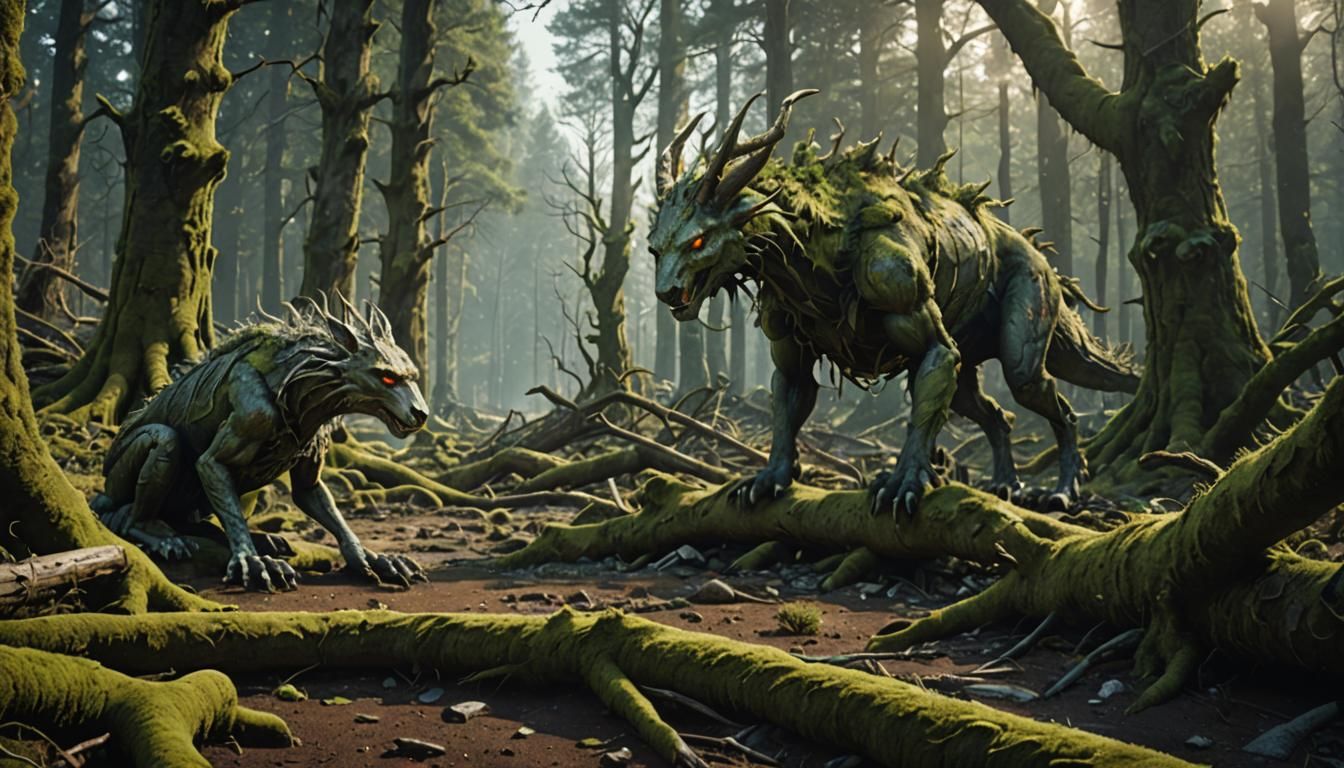 Contrasting Forests in Hyperrealistic Octane Render