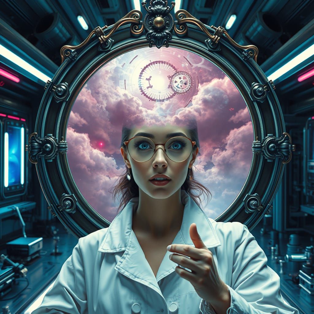 Quantum Reality Portal in Futuristic Cyberpunk Style