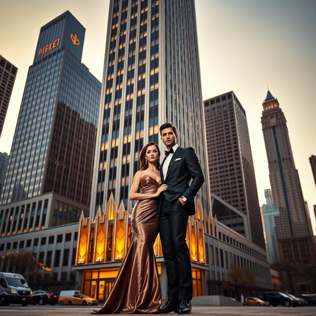 Elegant Art Deco Couple in 1920s Chicago