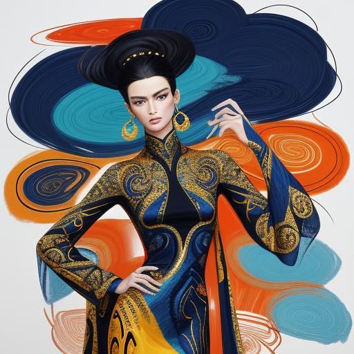 Abstract Fashion Illustration Inspired by Versace