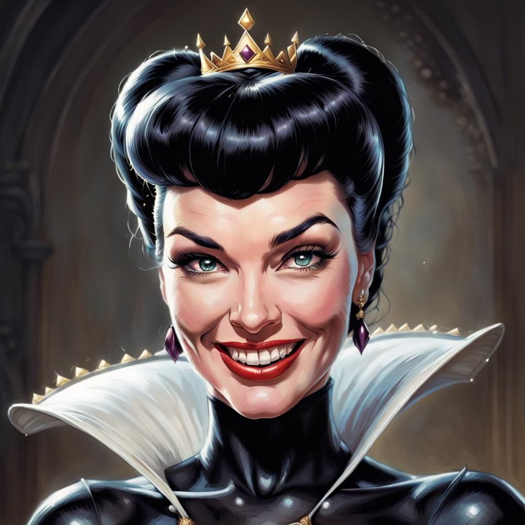 Bettie Page as Evil Queen: Comic Book Portrait
