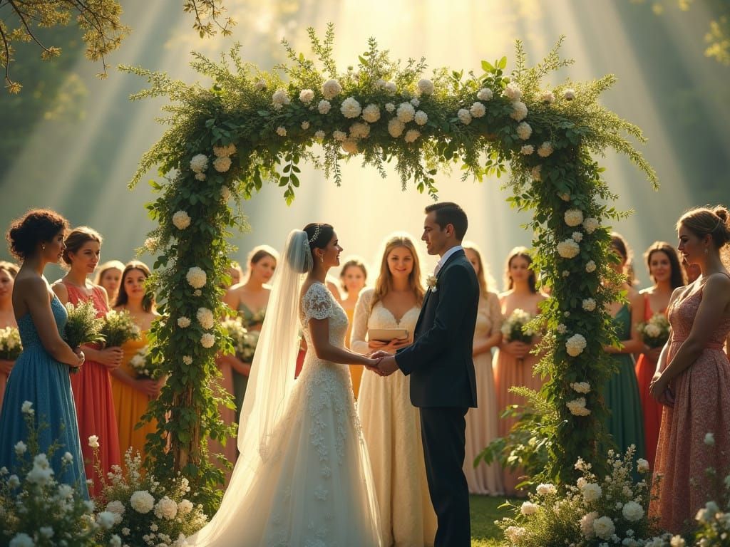 Vintage Christian Wedding in Lush Springtime Garden