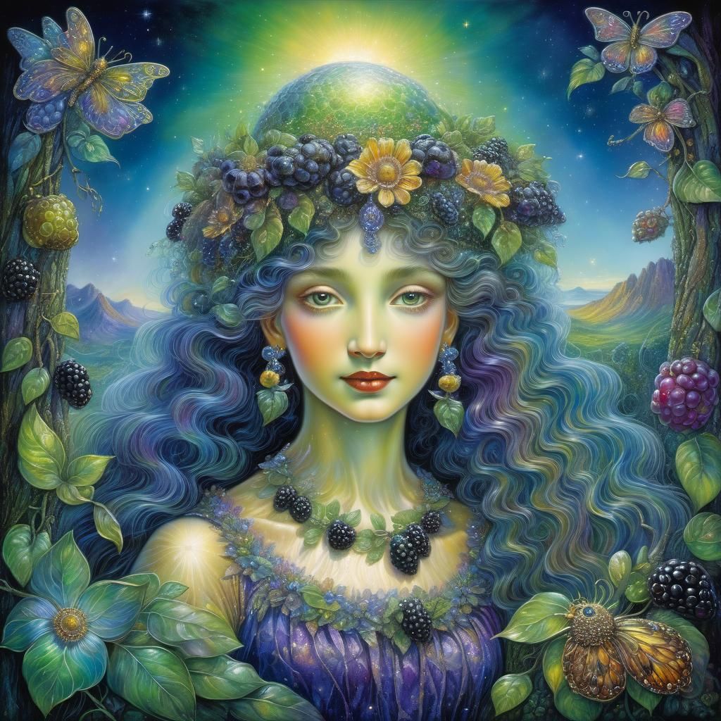 Blackberry Fairy in Fantasy Art Style