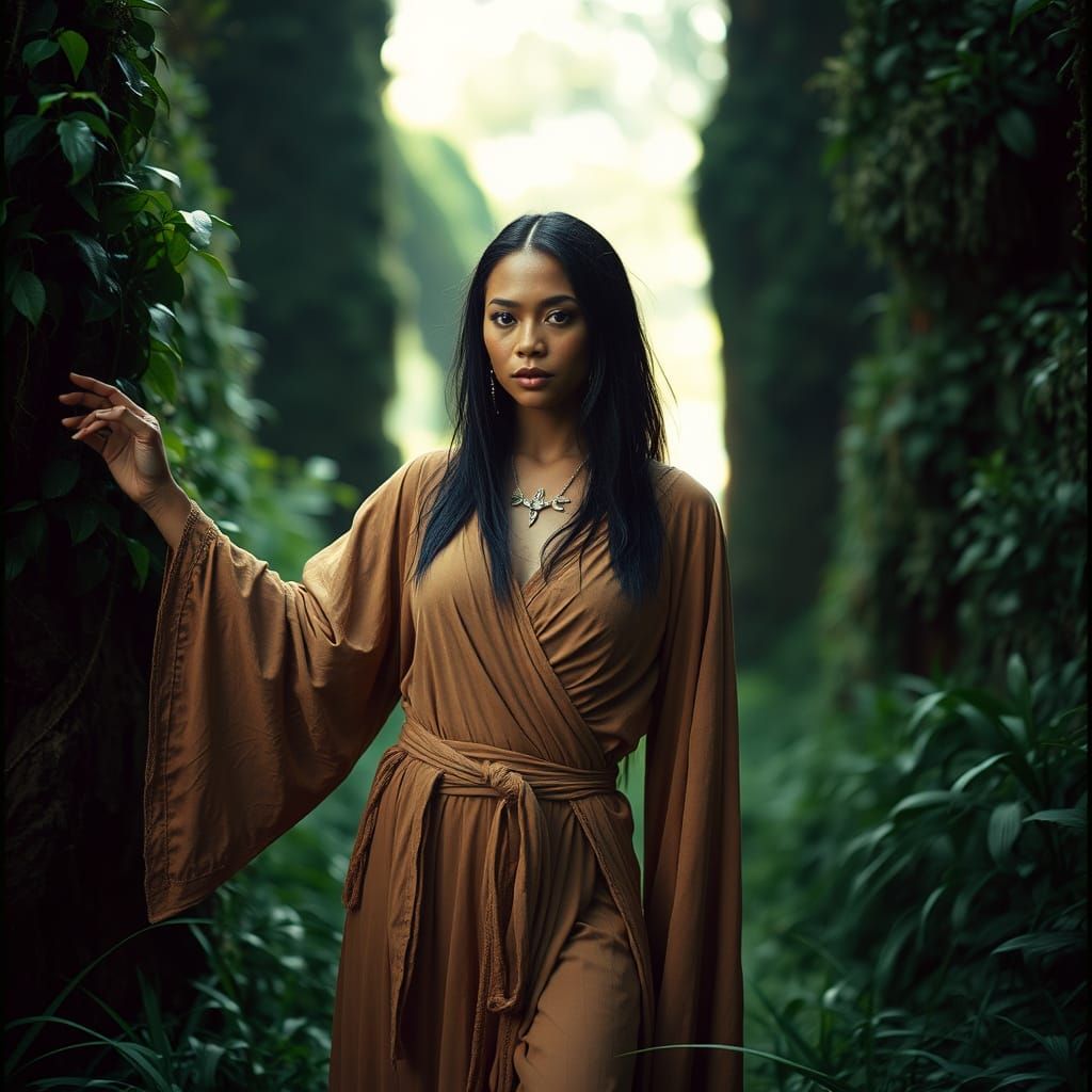 Earthy Druidess Portrait in Cinematic Lighting