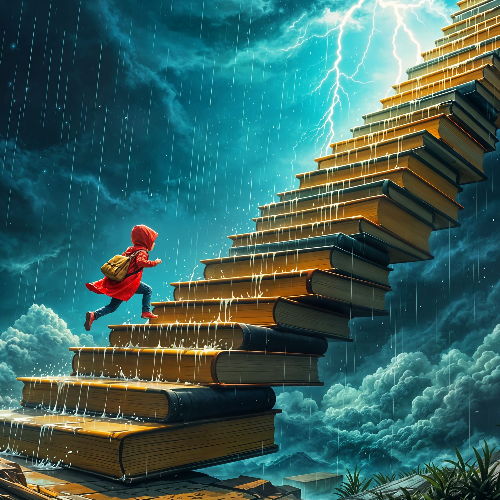 Child's Ascent: Book Stairway to the Clouds
