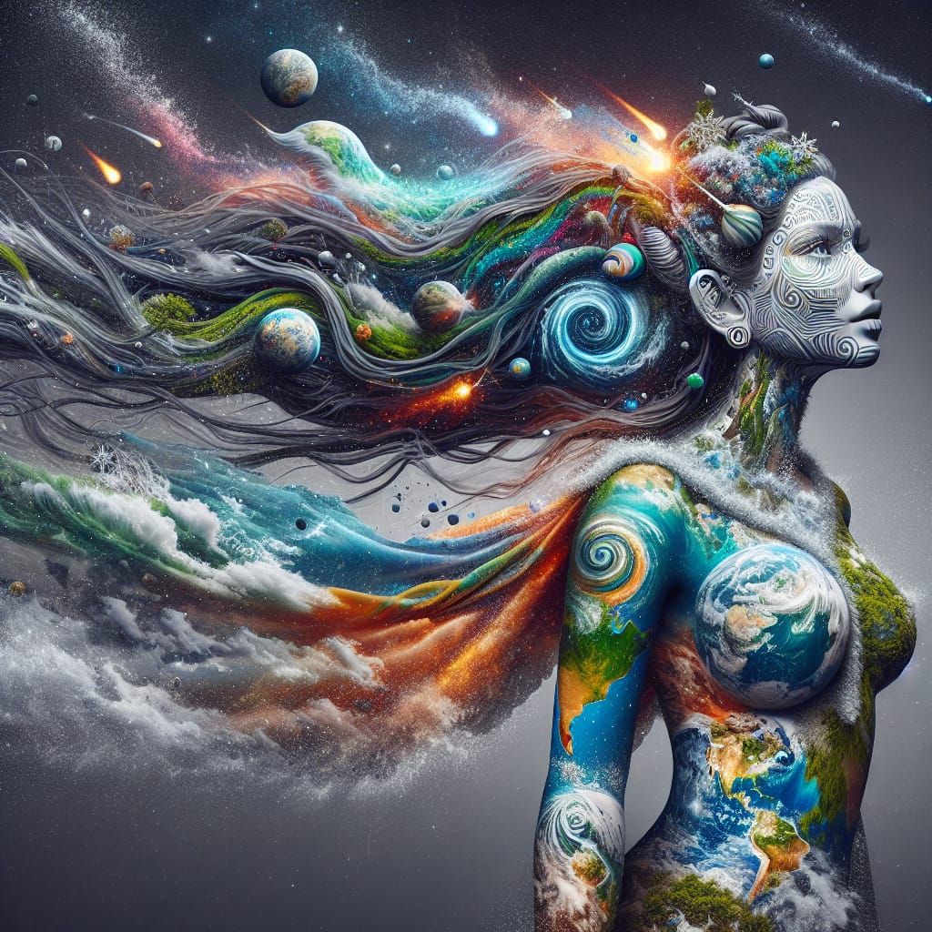 Surreal Portrait of Santa Claus Symbol, Inspired by Tropical...