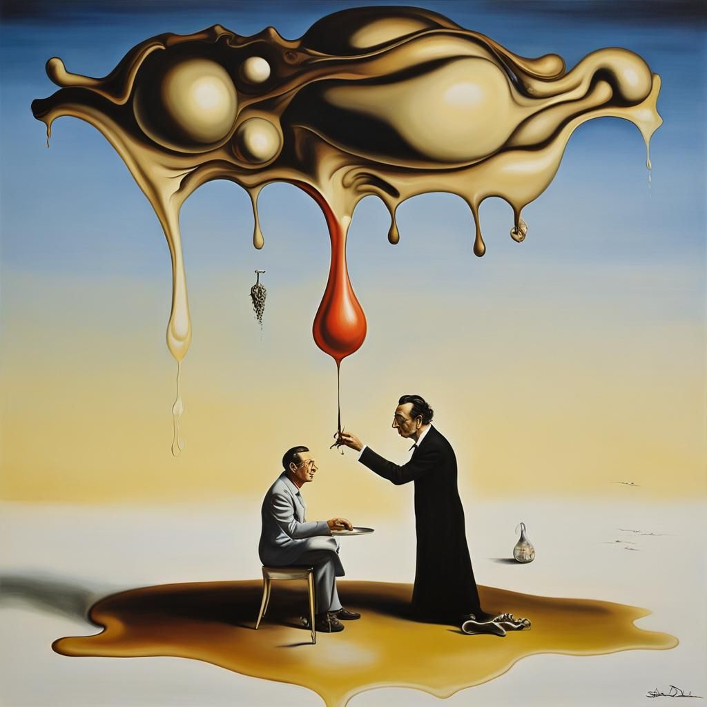 Surrealist Melting Canvas: A Person's a Person