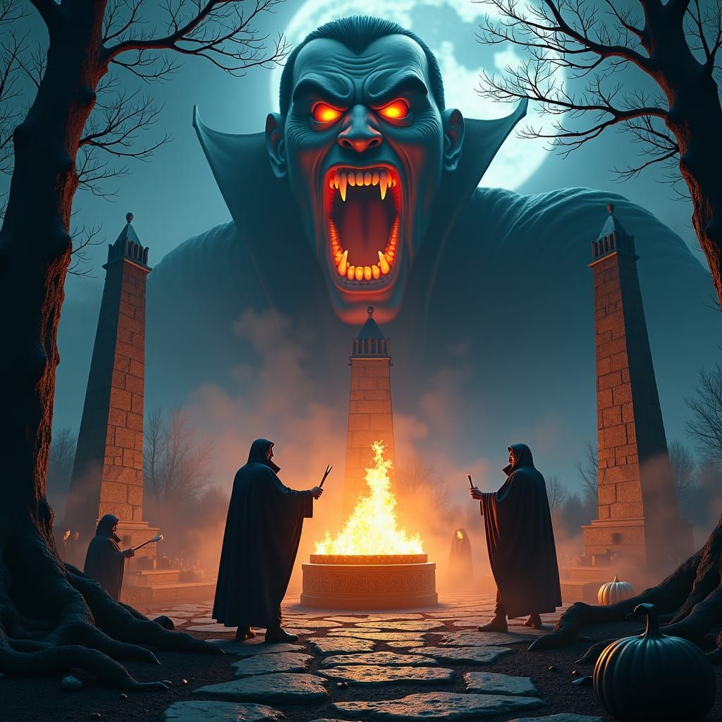 Celtic Samhain Ritual on a Misty Halloween Night