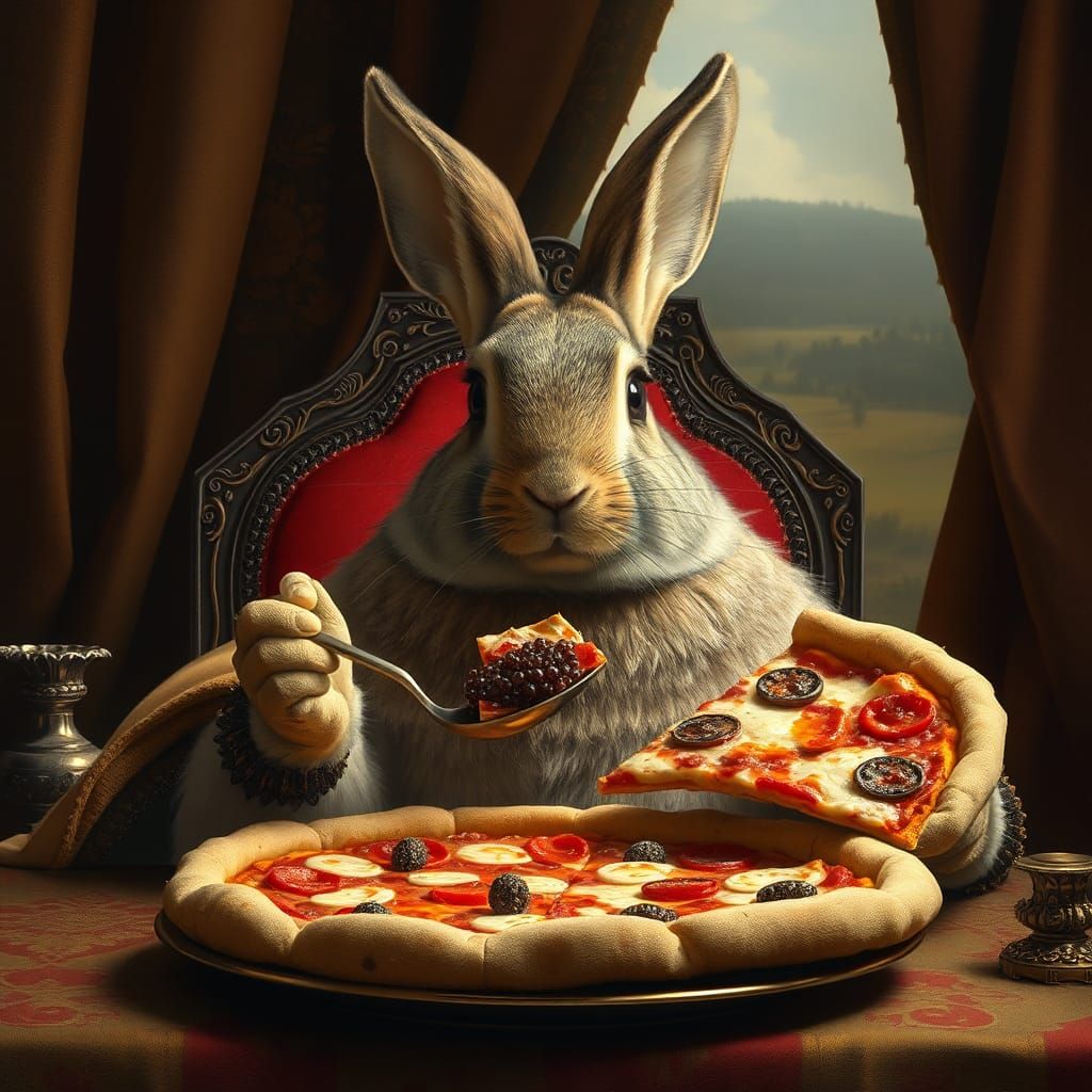 Rabbit Saint Revels in Extravagance, Flemish Still-Life