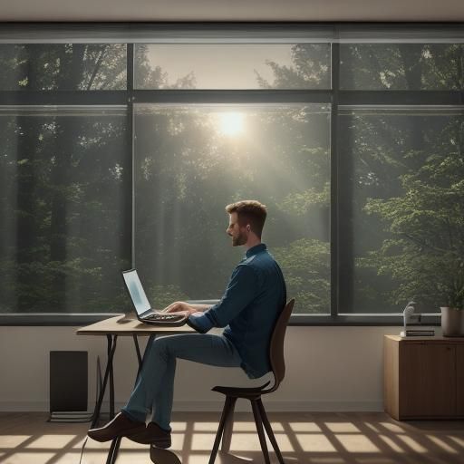 Hyper-Realistic Portrait of Mateusz Coding at Computer